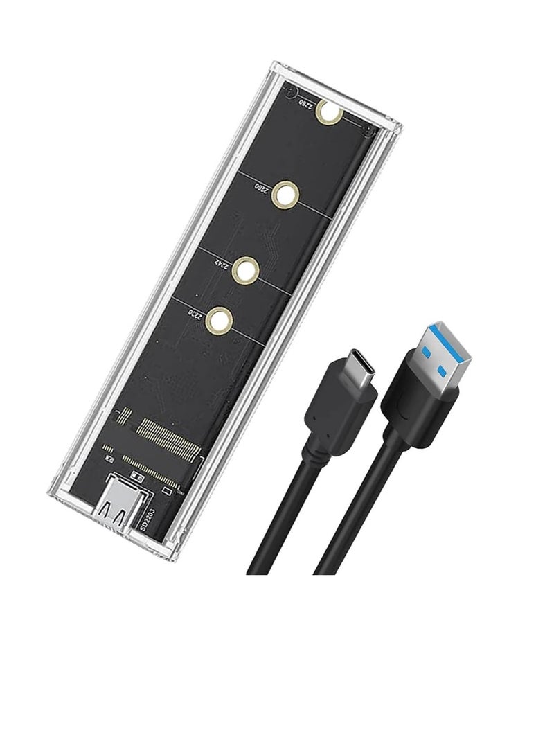 Compare M.2 SSD Enclosure NVMe to USB-C 3.1 Gen 2 Hard Drive External Transparent Enclosure with RGB LEDs for 2230 2240 2280 M2 Drives 10Gbps Data Transfer - Image 1