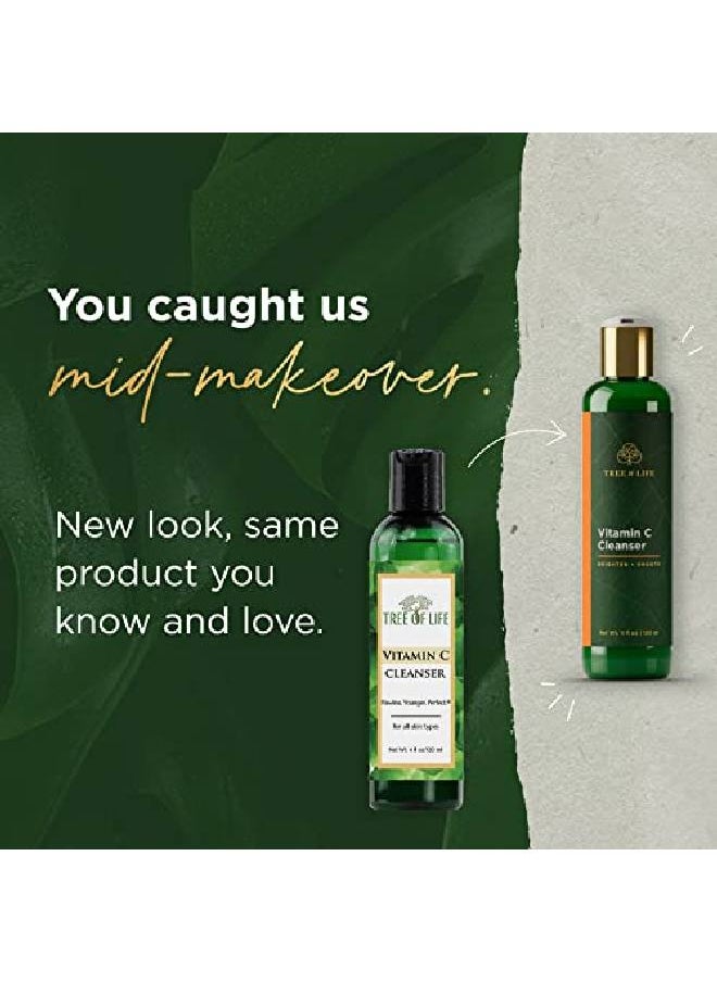 Tree of Life Beauty تونر الوجه بفيتامين سي من تري أوف لايف لتفتيح البشرة لتقليل المسام ومنظف الوجه لتنظيف عميق لطيف مع الصبار العضوي للعناية بالبشرة تم اختباره من قبل أطباء الجلدية 2 × 4 أونصة سائلة  - Image 3