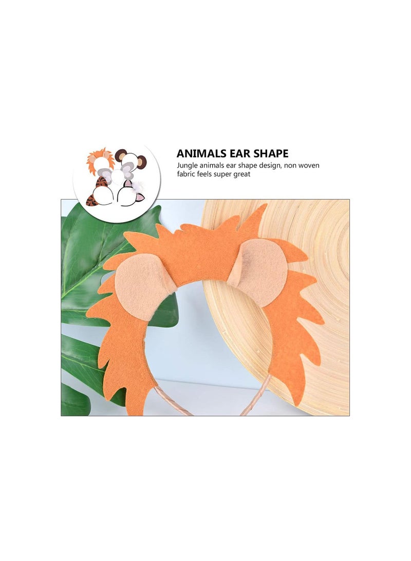 GGOOT 5pcs Jungle Animal Headbands, Zoo Animals Headbands Jungle Animal Ears Hair Hoop for Kids Adults Birthday Party Cosplay Accessories  - Image 3