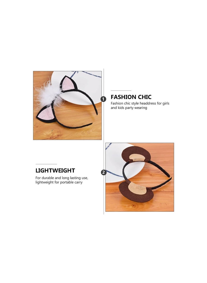 GGOOT 5pcs Jungle Animal Headbands, Zoo Animals Headbands Jungle Animal Ears Hair Hoop for Kids Adults Birthday Party Cosplay Accessories  - Image 5