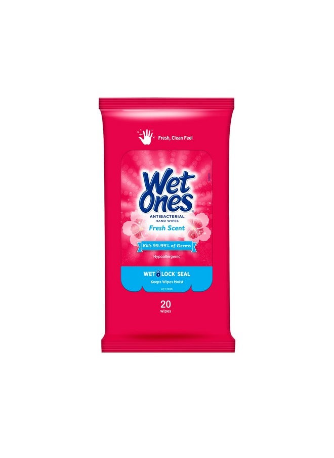 Wet Ones - Antibacterial Hand Wipes Fresh Scent Wipes Travel Wipes Case Antibacterial Wipes  20 Ct. Travel Size Wipes - Image 1