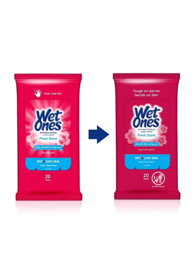 Wet Ones - Antibacterial Hand Wipes Fresh Scent Wipes Travel Wipes Case Antibacterial Wipes  20 Ct. Travel Size Wipes - Image 1