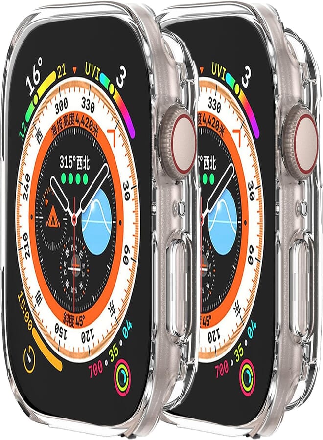 Yrzper Compatible for Apple Watch Ultra 2 /Apple Watch Ultra 49mm Rugged Case All Around Shockproof TPU Protective Cover Bumper Lightweight and Shock Absorbent for Apple Watch Ultra 49mm (2clear)