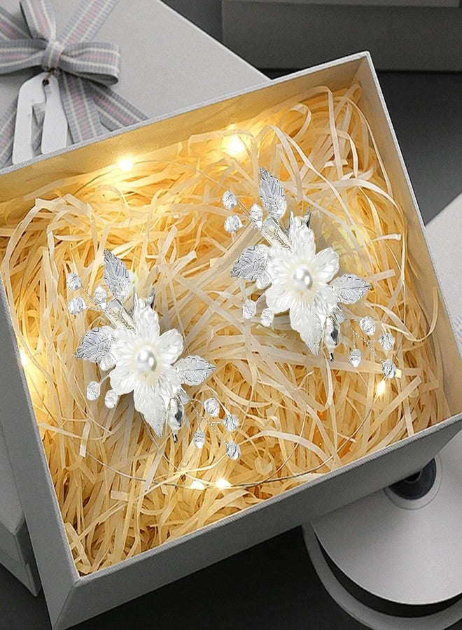 CYUXING 2Pcs Wedding High-End Flower Hair Accessories, Flower Girl Hair Accessory for Wedding, Elegant Floral Decorations Suitable for Formal & Lively Occasions - Image 4
