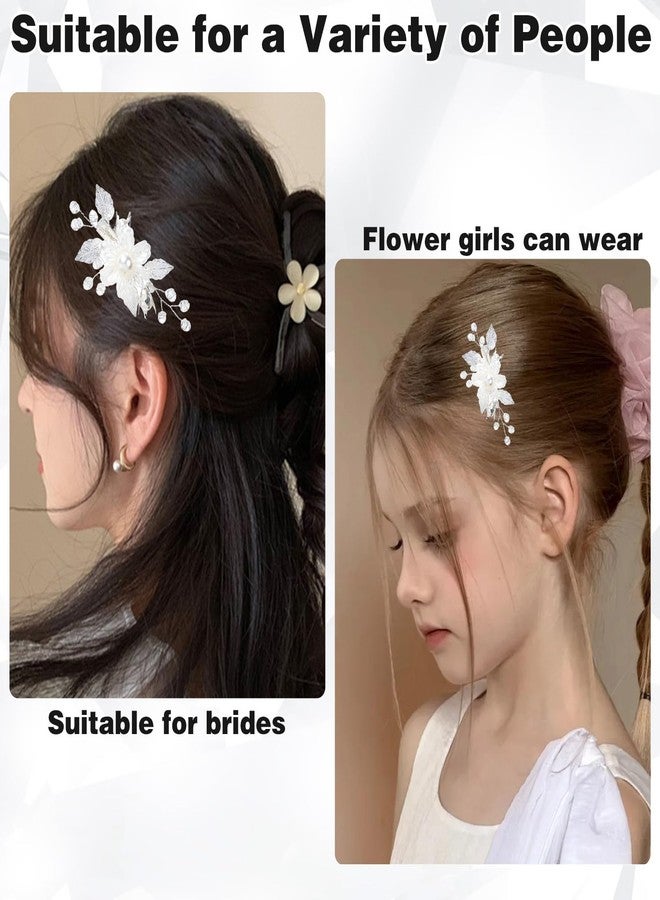 CYUXING 2Pcs Wedding High-End Flower Hair Accessories, Flower Girl Hair Accessory for Wedding, Elegant Floral Decorations Suitable for Formal & Lively Occasions - Image 5