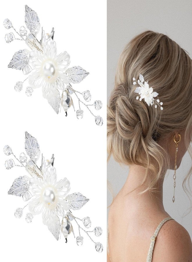 CYUXING 2Pcs Wedding High-End Flower Hair Accessories, Flower Girl Hair Accessory for Wedding, Elegant Floral Decorations Suitable for Formal & Lively Occasions - Image 1