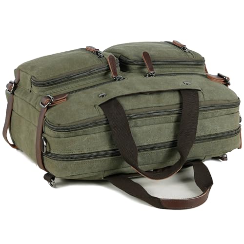 CROCOD 3 in 1 Convertible Laptop Backpack, 17.3 inch Messenger Bag for Men, Work Briefcase Travel Computer Bag for Men Women (Green, 17.3 Inch) - Image 2