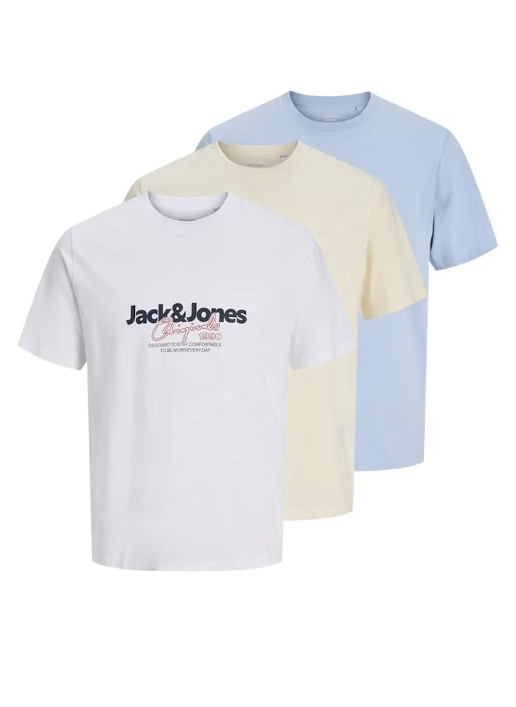 JACK & JONES 3 Pack Logo Regular Fit T-Shirt