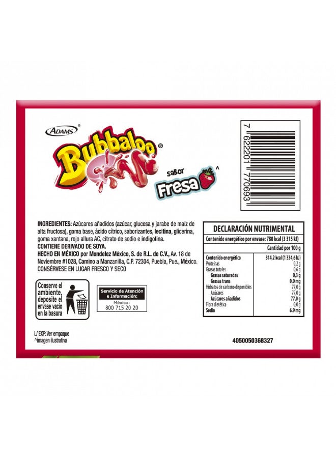 Bubbaloo بوبالو آدامز - علكة 47 قطعة - نكهات متنوعة (فراولة، 47 قطعة) - Image 2