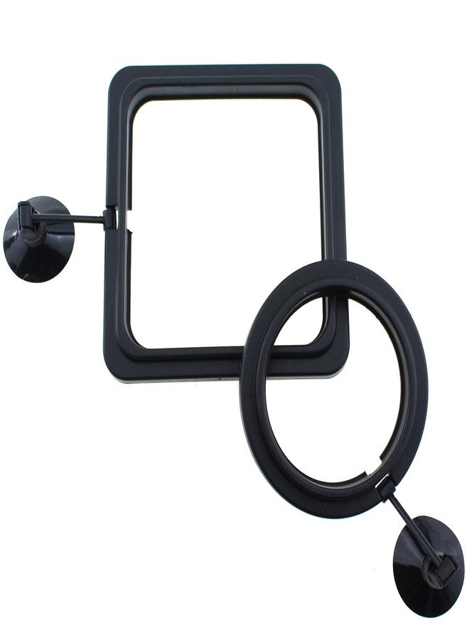 ماكسمورال مجموعة ماكسمورال المكونة من 4 قطع من حلقات تغذية أسماك الزينة السوداء، وهي عبارة عن مغذيات طعام عائمة لأسماك الزينة، مقاس 10 سم مربع و7.5 سم دائري - Image 1