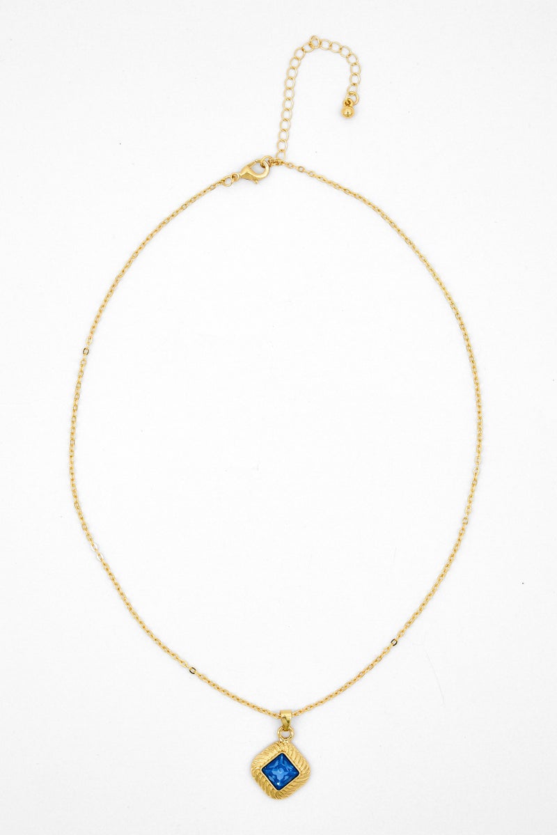 Caracol Women Stainless Steel Crystal Pendant Necklace, Gold  - Image 3