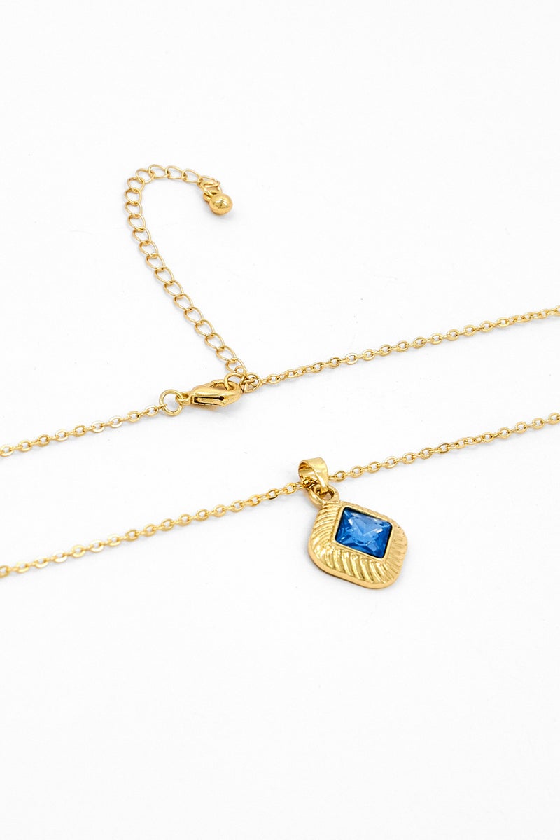 Caracol Women Stainless Steel Crystal Pendant Necklace, Gold  - Image 2