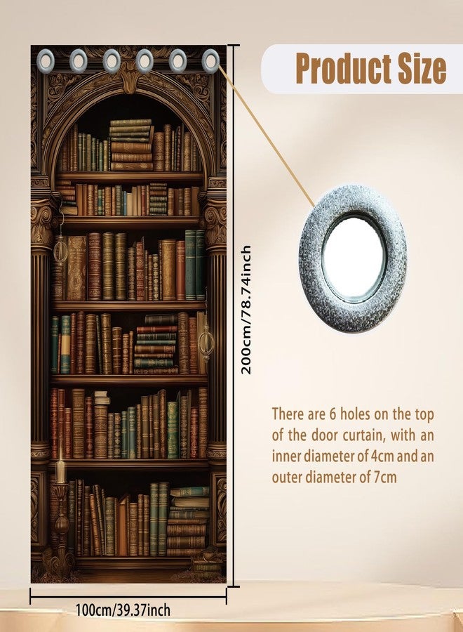 CHGCRAFT Bookshelf Door Curtain Book Doorway Curtain Room Divider Curtains Folding Doors Curtains for Home Restaurant Door Decor, 78x39 Inch - Image 2