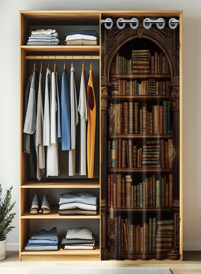 CHGCRAFT Bookshelf Door Curtain Book Doorway Curtain Room Divider Curtains Folding Doors Curtains for Home Restaurant Door Decor, 78x39 Inch - Image 5