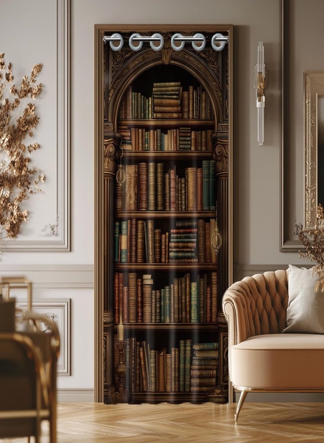 CHGCRAFT Bookshelf Door Curtain Book Doorway Curtain Room Divider Curtains Folding Doors Curtains for Home Restaurant Door Decor, 78x39 Inch - Image 1