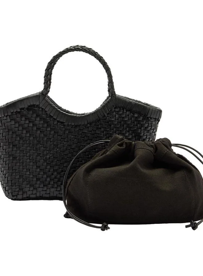 Parfois Tote Bag With Braided Leather