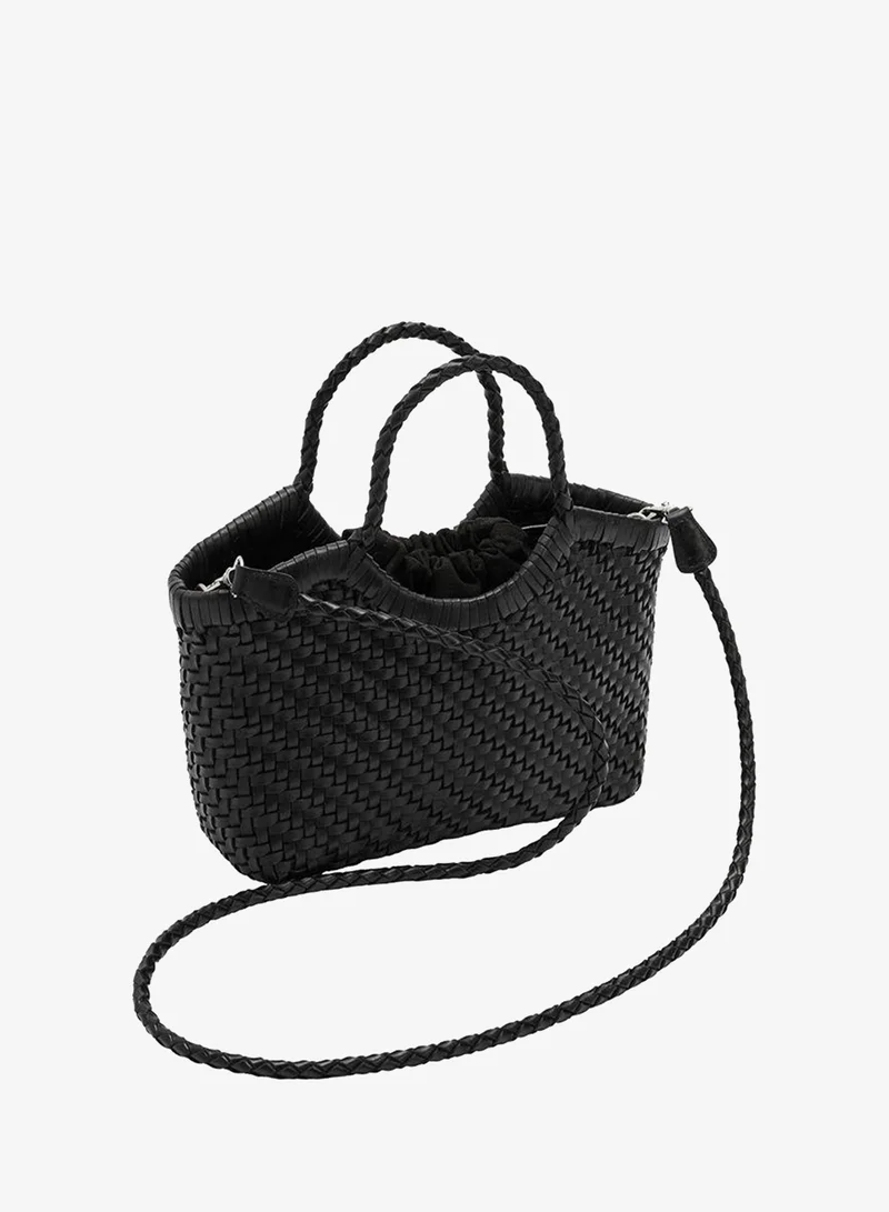 Parfois Black Tote Bag With Braided Leather for Women | Best Price UAE