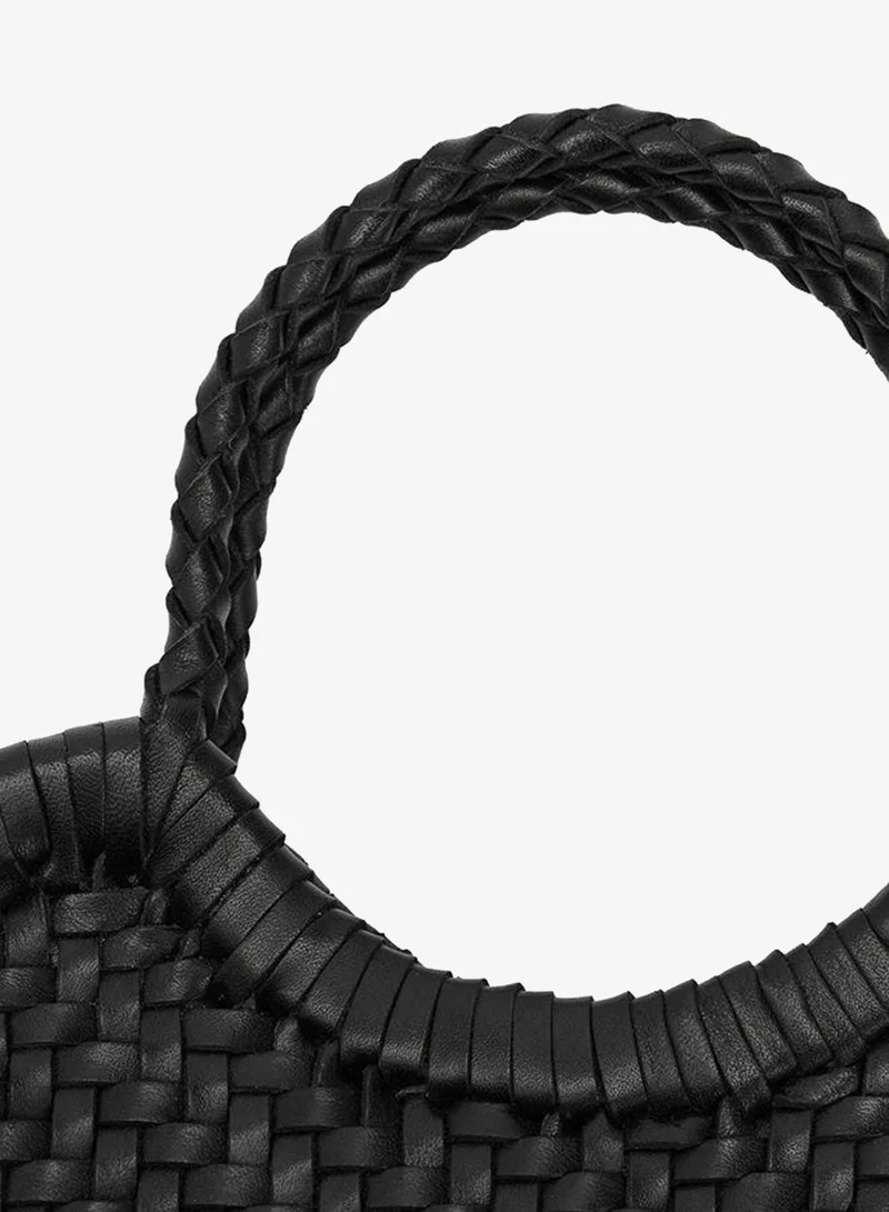 Parfois Black Tote Bag With Braided Leather for Women | Best Price UAE