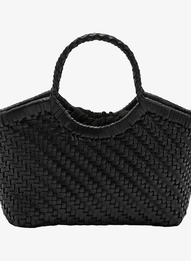Tote Bag With Braided Leather