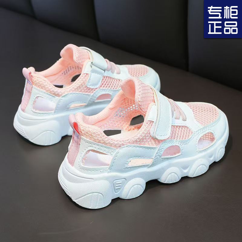 Children'S Sandals Primary School Boys And Girls Children Breathable Mesh Shoes Summer Hollow Sports Shoes - Image 3