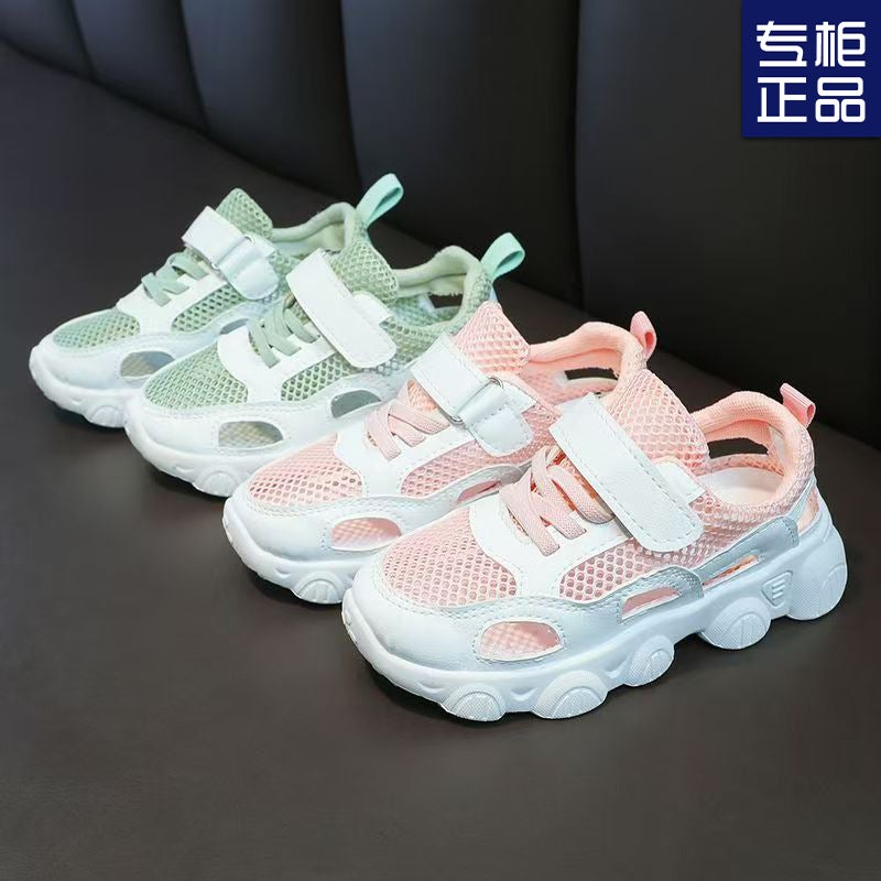 Children'S Sandals Primary School Boys And Girls Children Breathable Mesh Shoes Summer Hollow Sports Shoes - Image 4