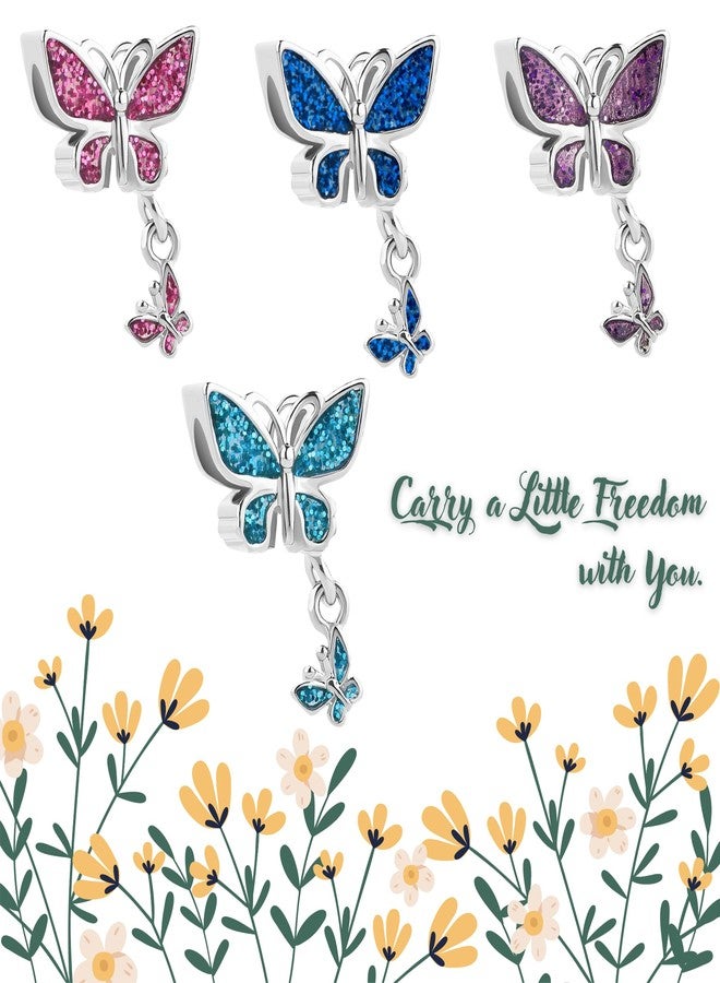 MiiFort Blue Butterfly Dangle Charms fit Pandora Charm Bracelets Birthday Jewelry Gift for Daughter Women Teen Sister - Image 2