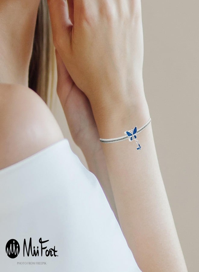 MiiFort Blue Butterfly Dangle Charms fit Pandora Charm Bracelets Birthday Jewelry Gift for Daughter Women Teen Sister - Image 4