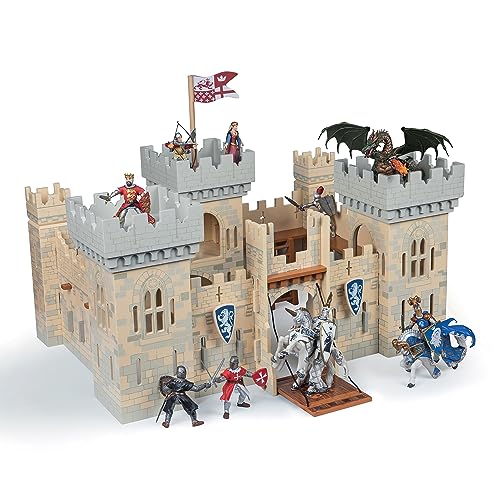 Papo - Master of Arms Castle - Ages 3+ - Wooden Medieval Playset - Fantasy & Medieval Collection - Functional Drawbridge - 22.8 X 15.9 X 12.0 in - Sparks Children’s Imagination - Gift Idea - Image 1