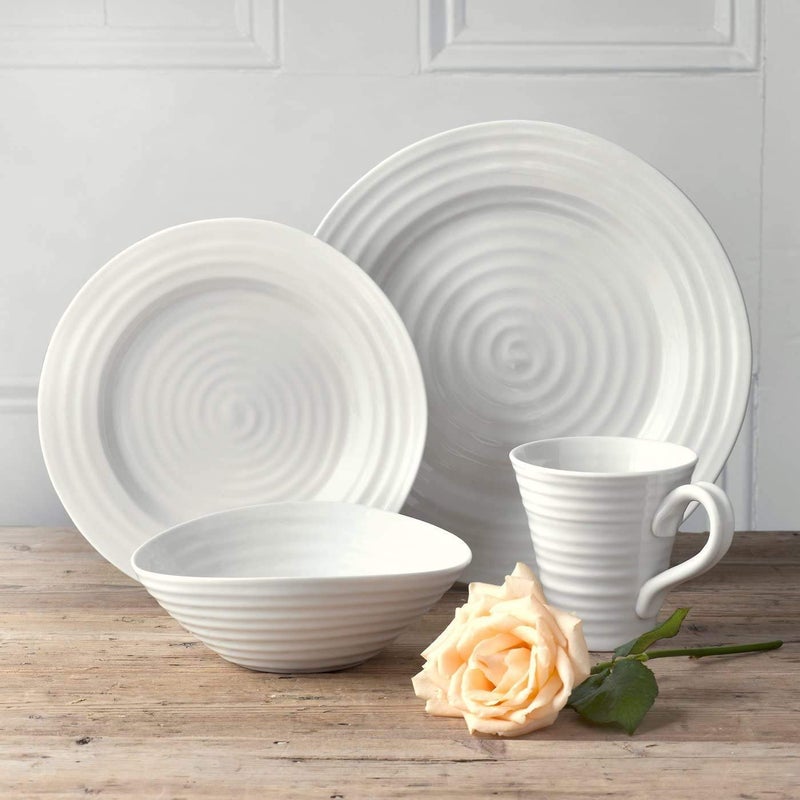 Portmeirion Sophie Conran White 4 Piece Place Setting | Dinner Plate, Salad Plate, Cereal Bowl, and Mug | Made from Porcelain | Microwave and Dishwasher Safe - Image 2