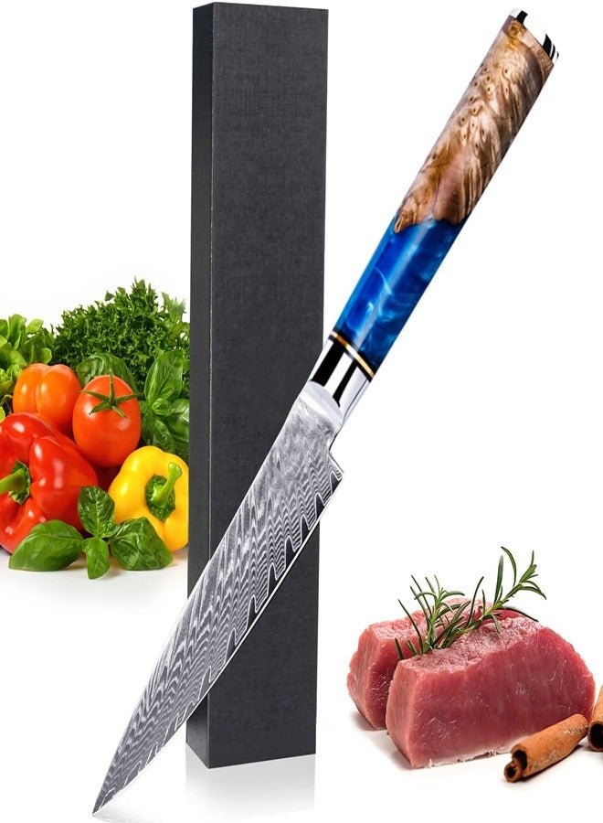 أوساويك سكين سكين دمشقي حاد الحافة VG10 صلب مع 66 طبقة من الفولاذ العالي الكربون -مقبض أزرق مريح -سكين فواكه صغير - Image 1