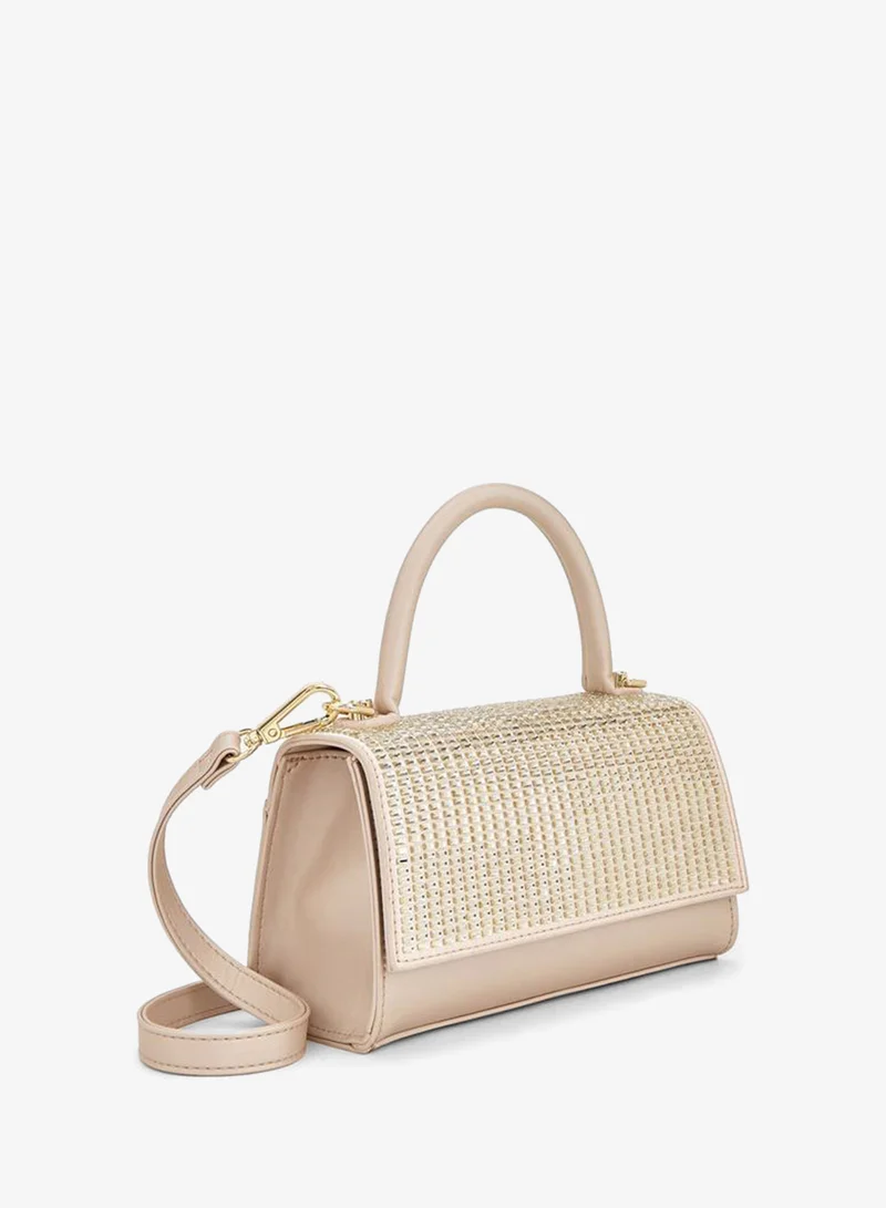 Flora Bella By Shoexpress PINK Embellished Satchel Bag With Detachable Strap for Women | Best Price UAE