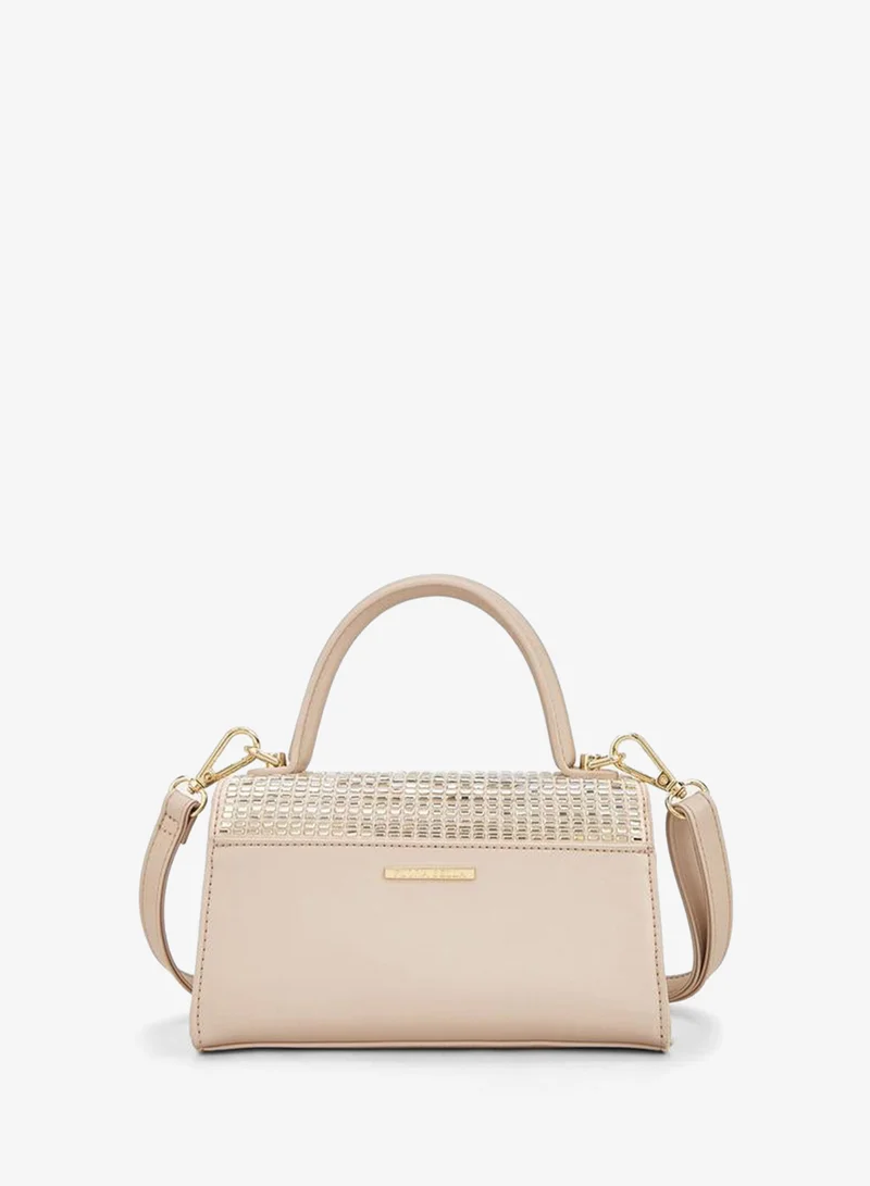Flora Bella By Shoexpress PINK Embellished Satchel Bag With Detachable Strap for Women | Best Price UAE