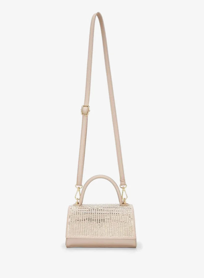 Flora Bella By Shoexpress PINK Embellished Satchel Bag With Detachable Strap for Women | Best Price UAE
