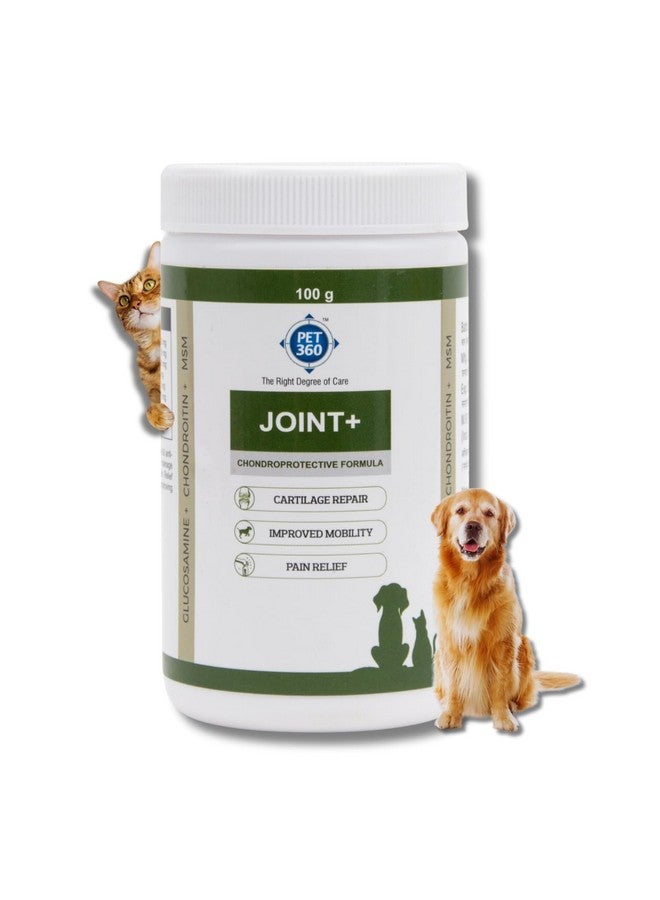 PET360 Joint+ Chondroprotective Formula - 100 gm | Hip, Joints, Cartilage Supplement for Dogs & Cats for Improved Mobility & Pain Relief with Glucosamine, Chondroitin, MSM | Suitable for All Breeds - Image 1