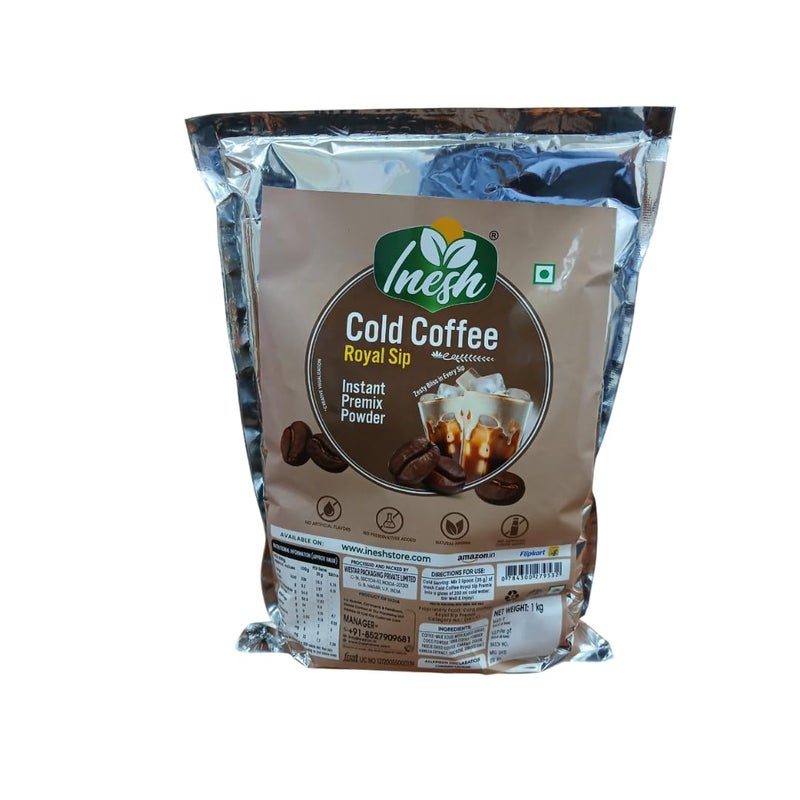 Inesh Cold Coffee Royal Sip | Instant Premix Powder Pouch 1kg - Image 3
