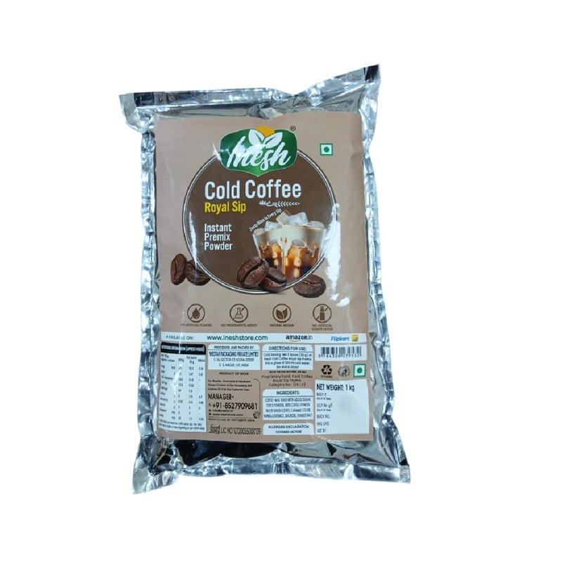 Inesh Cold Coffee Royal Sip | Instant Premix Powder Pouch 1kg - Image 2