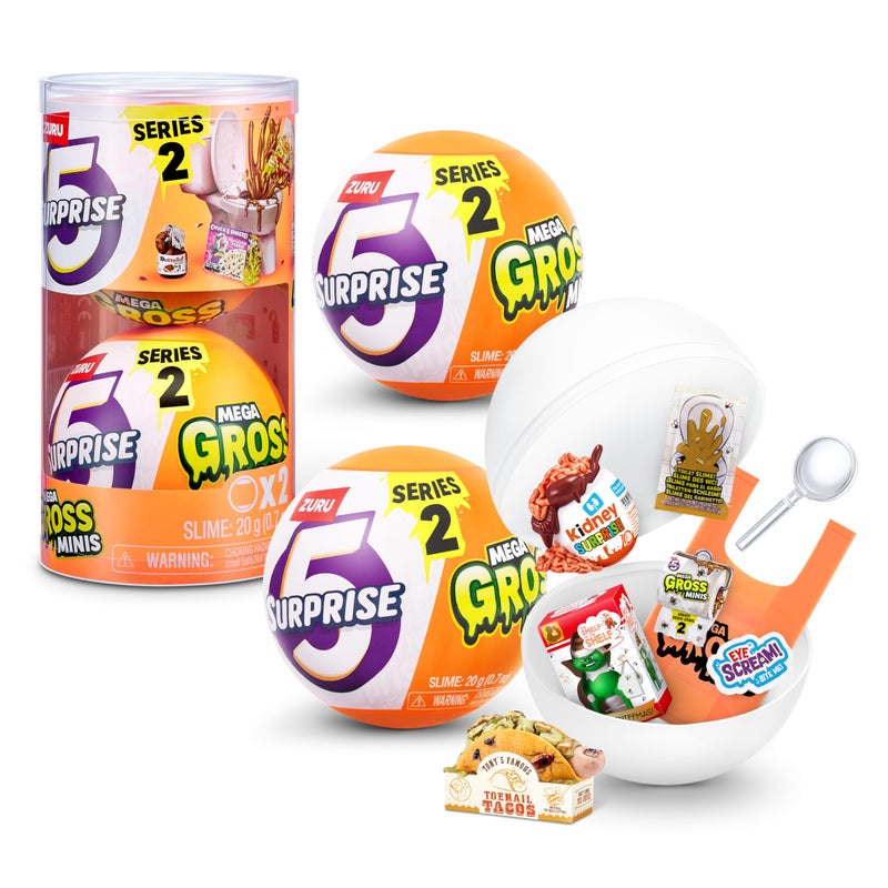 5 Surprise Mega Gross Minis Series 2 2 Pack by ZURU Boys Mystery Collectible Mini Parody Slime - Image 2