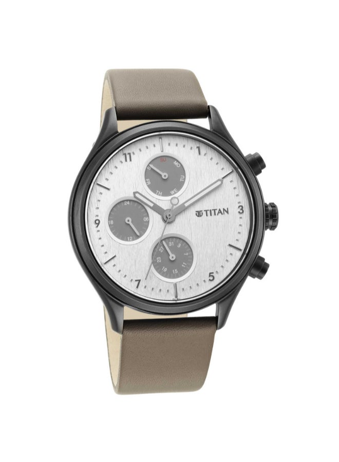 TITAN Men Analog Round Shape Leather Wrist Watch - 1803NL02 - 48.1 Mm - Image 2