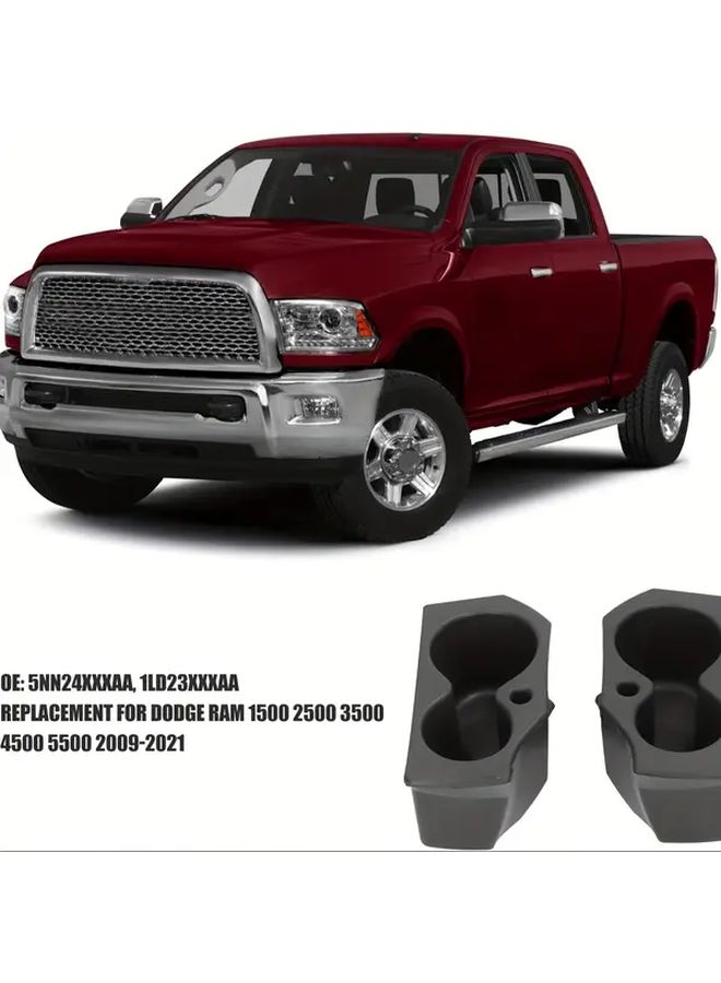 حامل أكواب من ABS الأسود لسيارات Ram 1500 2500 3500 موديلات 2009-2020 - حامل باب غير قابل للانزلاق - Image 3