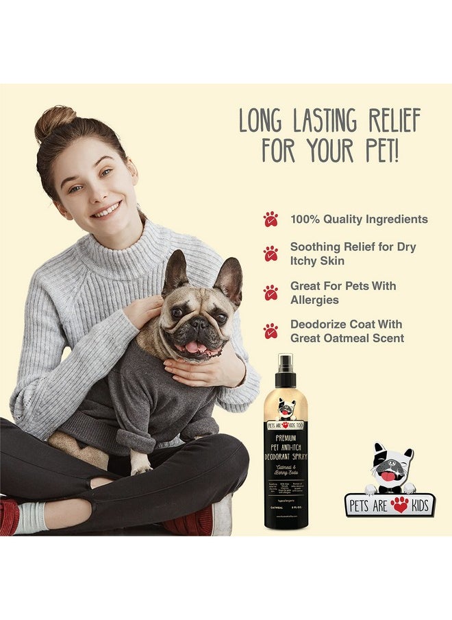 Pets Are Kids Too Soothing Anti Itch Spray For Dogs Cats  Dog Deodorant Natural Aloe Baking Soda Spray Itchy Skin Paws Pet Relief Hypoallergenic Cat Dog Products Allergy Dog Perfume  Oatmeal 8Oz  - Image 3