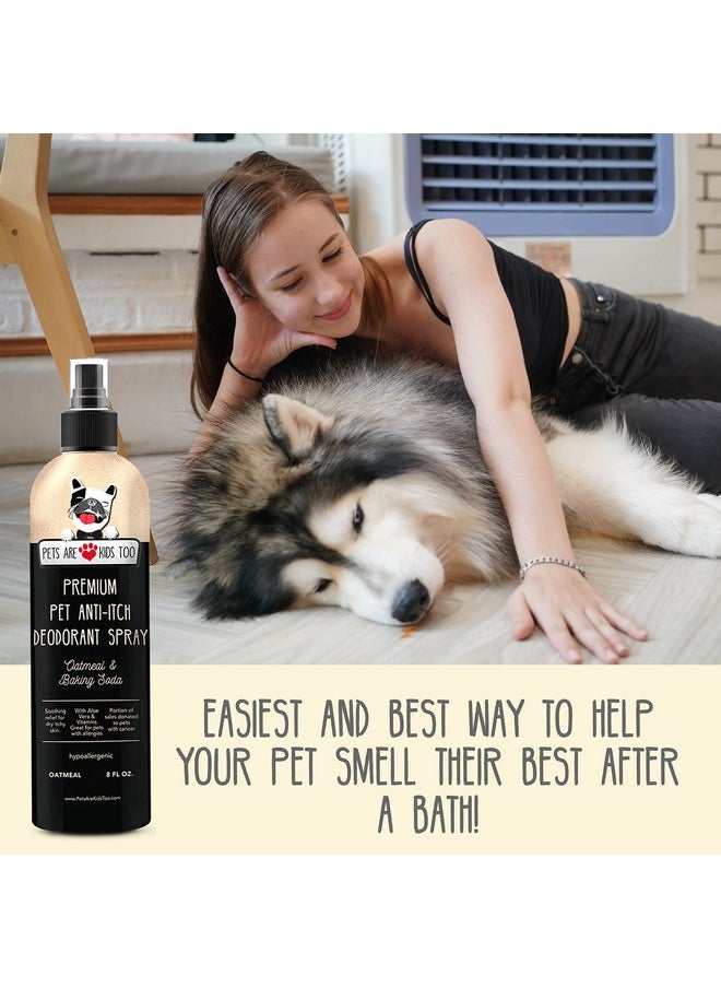 Pets Are Kids Too Soothing Anti Itch Spray For Dogs Cats  Dog Deodorant Natural Aloe Baking Soda Spray Itchy Skin Paws Pet Relief Hypoallergenic Cat Dog Products Allergy Dog Perfume  Oatmeal 8Oz  - Image 4