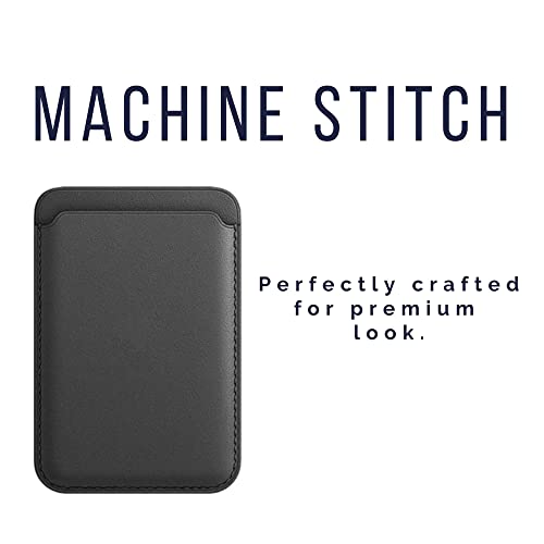 Captese Faux Leather Unisex MagIT Wallet Pouch, Card Holder, Compatible with MagSafe/PixelSnap, for iPhone 17/16/15/14/13/12/Pixel 10 Series (Black) - Image 2