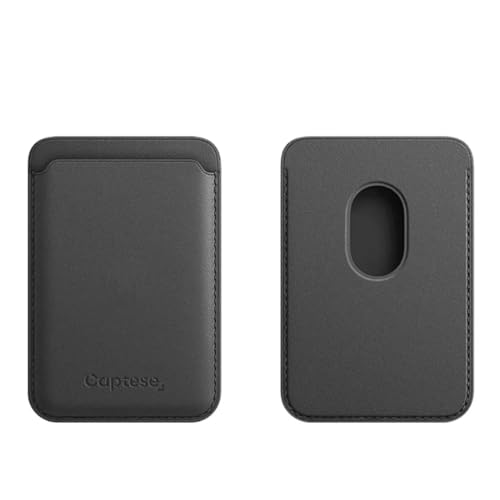 Captese Faux Leather Unisex MagIT Wallet Pouch, Card Holder, Compatible with MagSafe/PixelSnap, for iPhone 17/16/15/14/13/12/Pixel 10 Series (Black) - Image 1