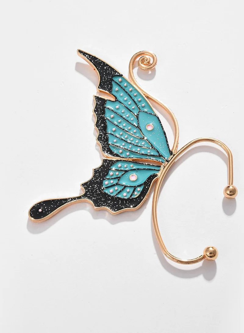 SOHI Blue Contemporary Ear Artificial Cuff Earring Jewellery