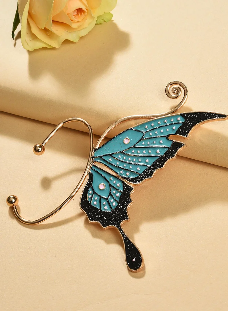 SOHI Blue Contemporary Ear Artificial Cuff Earring Jewellery