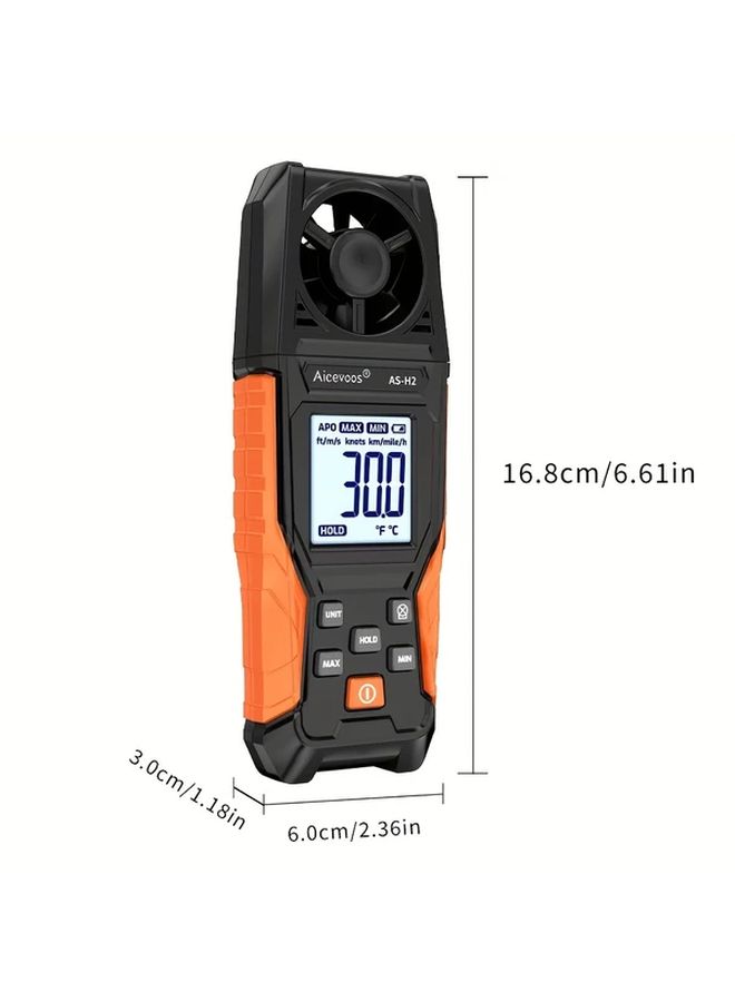 Handheld Digital Anemometer AS-H2 Wind Speed Meter Air Flow Temperature Tester for Meteorology Windsurfing Kite Flying Sailing Surfing Fishing - Image 2