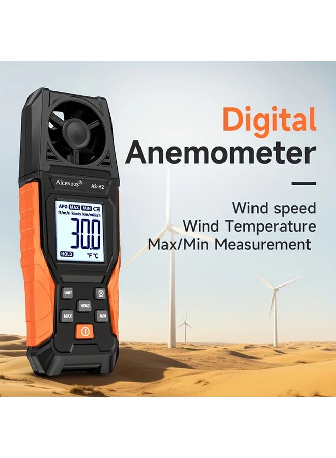Handheld Digital Anemometer AS-H2 Wind Speed Meter Air Flow Temperature Tester for Meteorology Windsurfing Kite Flying Sailing Surfing Fishing - Image 3