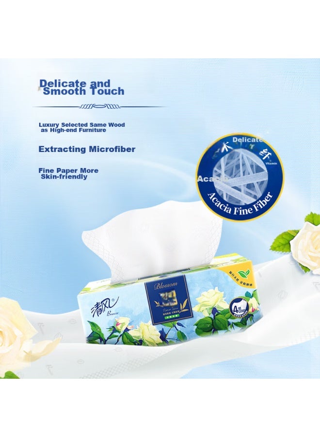 APP Qingfeng Facial Tissues, Floral Extract 4-ply 80 Sheets*8 Packs S Size, Facial Tissues, Embossed, Toilet Paper, Napkins - Image 4