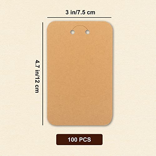 Temlum 100 Pcs Keychain Display Cards with Self-Sealing Bags, 3'' x 4.7'' Keychain Cards Holder for Display Keyring Cards Jewelry Packaging Supplies (Brown) - Image 2