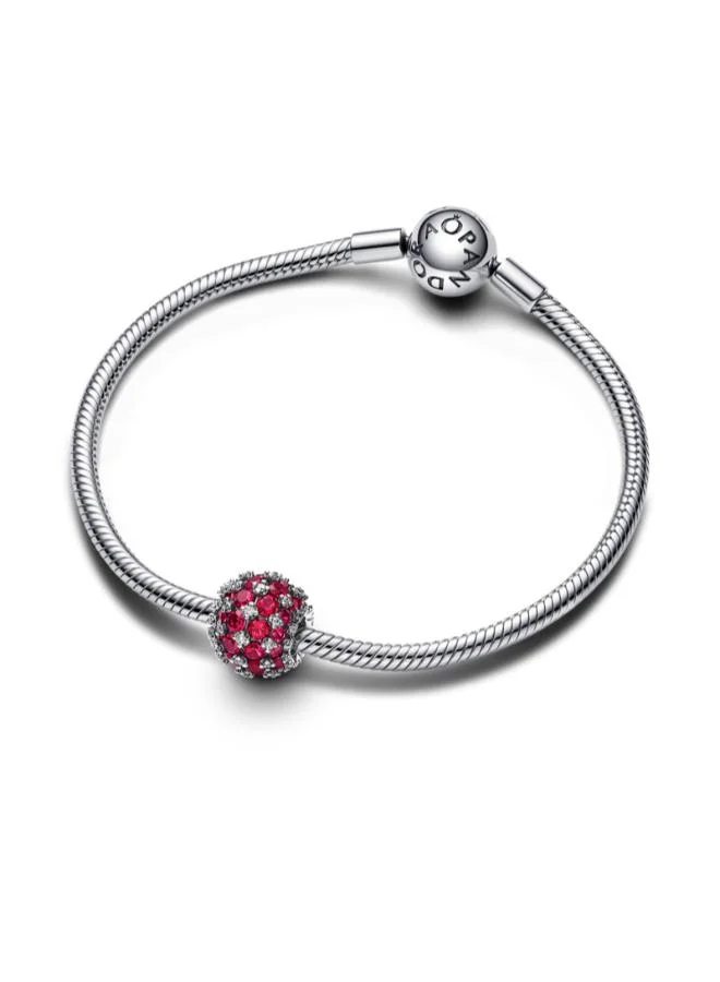 PANDORA Sparkling Pavé Round Pink Charm